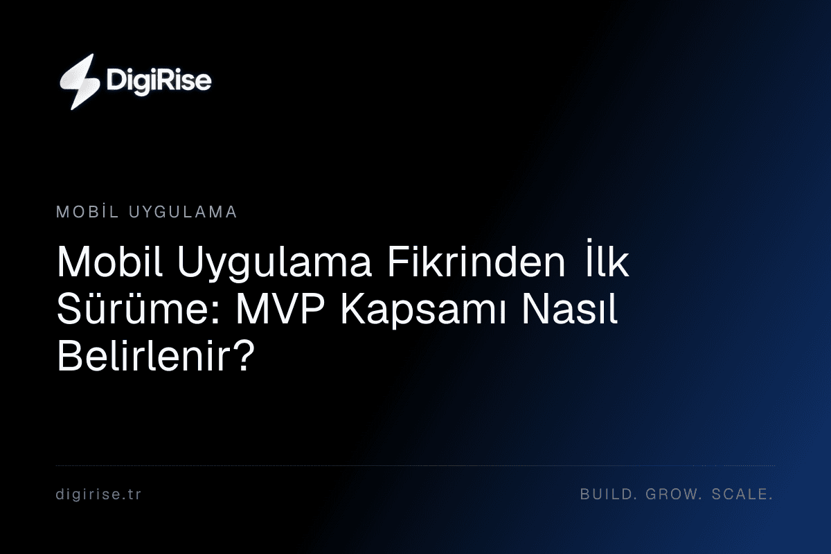 Mobil uygulama MVP kapsamını planlama rehberi kapağı